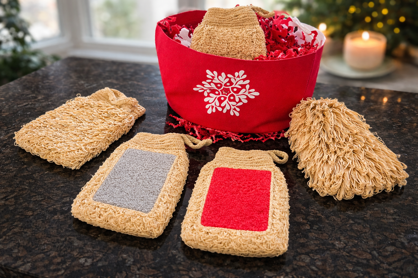SET OF ALL OF NATURAL SPONGE EXFOLIANT