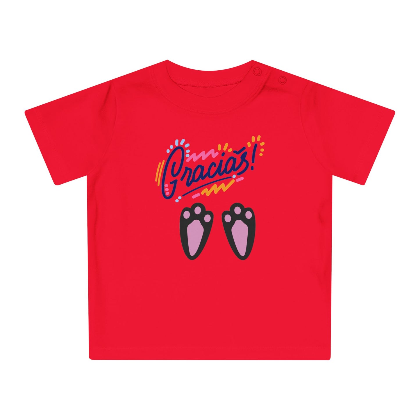 Gracias Baby T-Shirt with Cute Paw Prints – Spanish Thank You Infant Tee