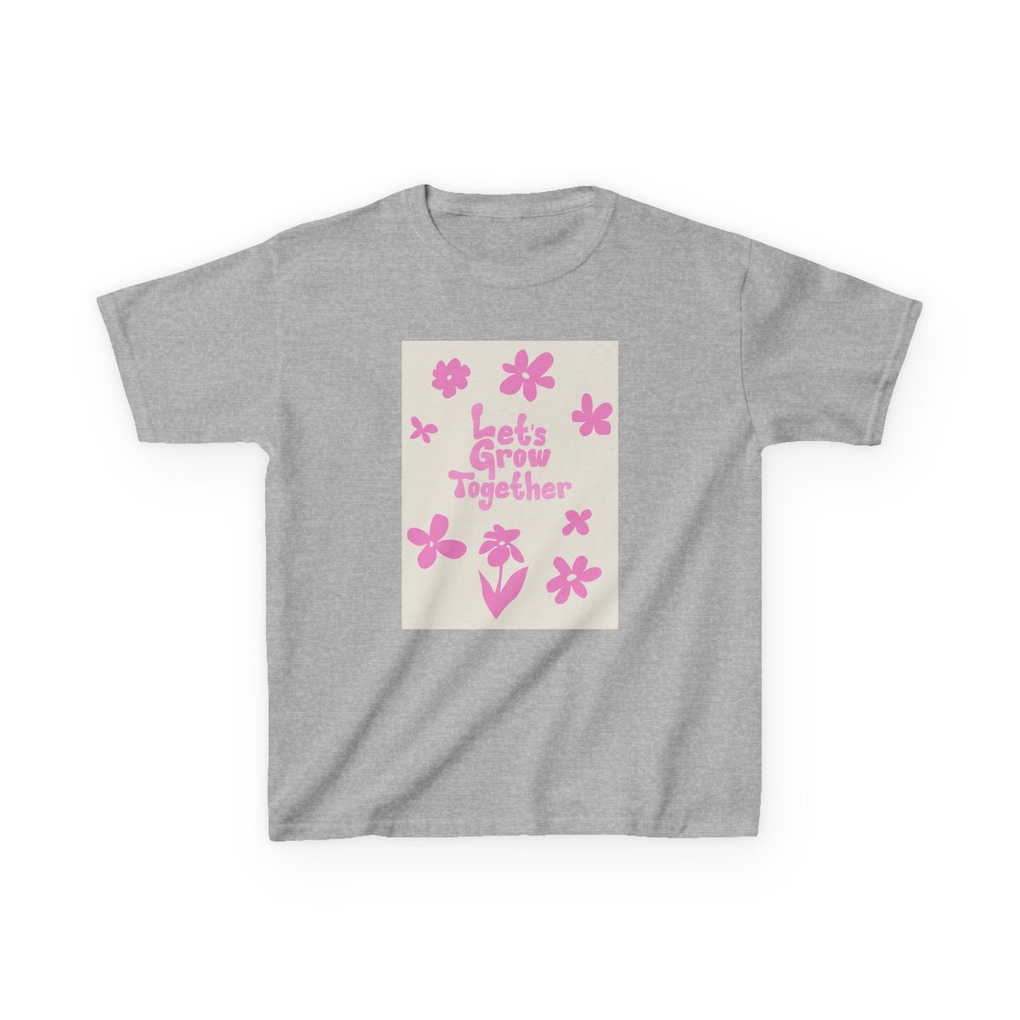YOUTH T-SHIRT Tee — "Let's Grow Together" Floral Graphic