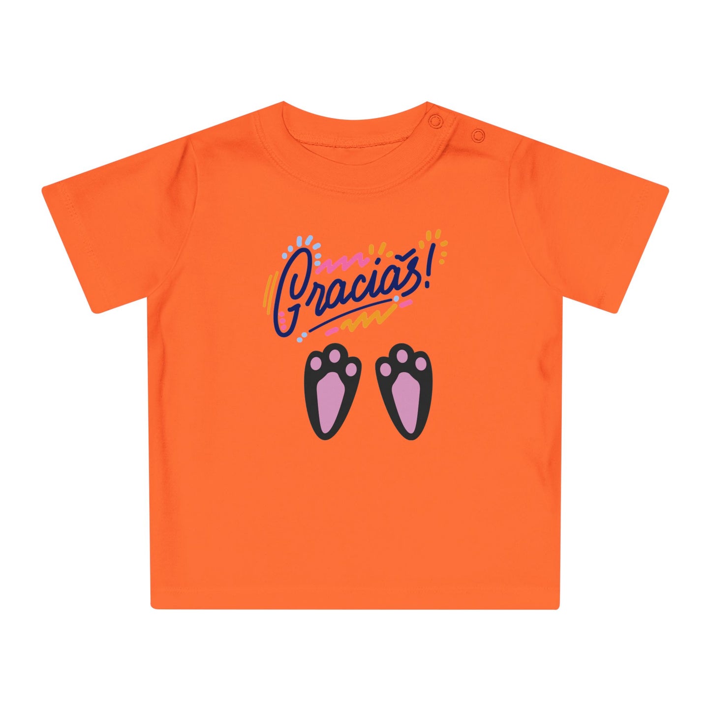 Gracias Baby T-Shirt with Cute Paw Prints – Spanish Thank You Infant Tee