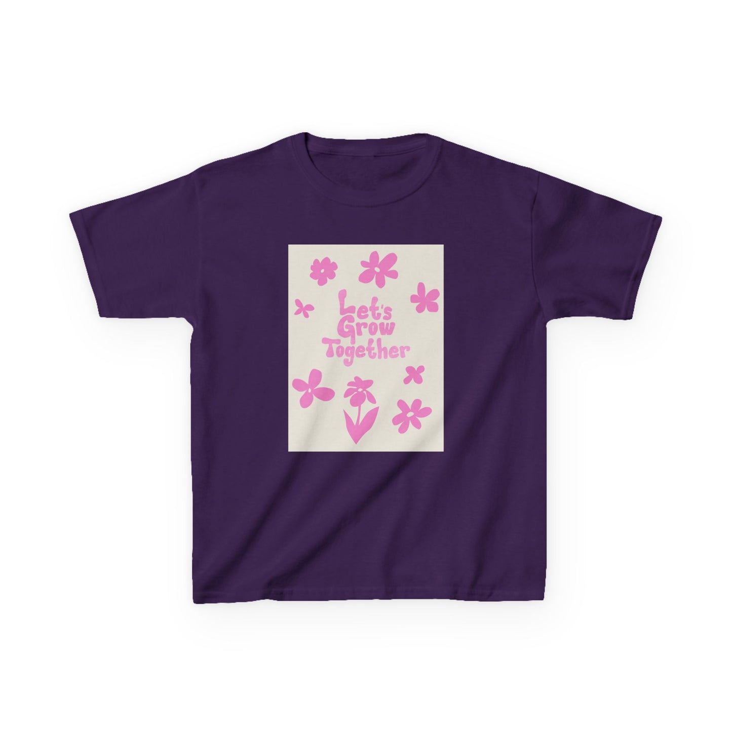 YOUTH T-SHIRT Tee — "Let's Grow Together" Floral Graphic