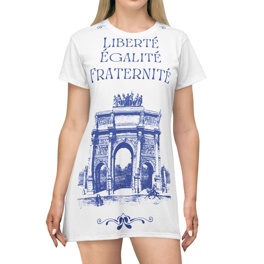 T-Shirt Dress — Vintage Paris Arc de Triomphe Graphic