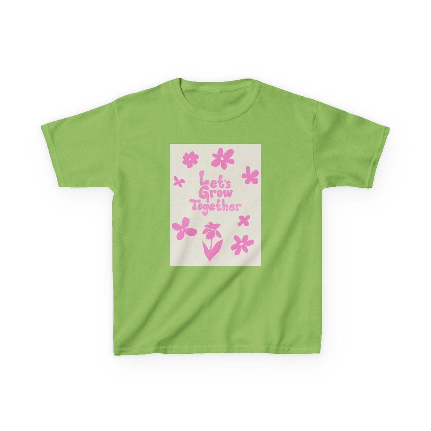 YOUTH T-SHIRT Tee — "Let's Grow Together" Floral Graphic