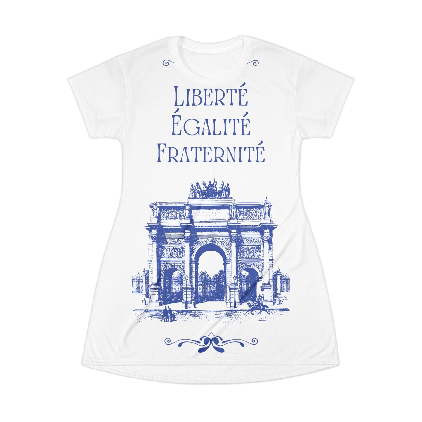 T-Shirt Dress — Vintage Paris Arc de Triomphe Graphic
