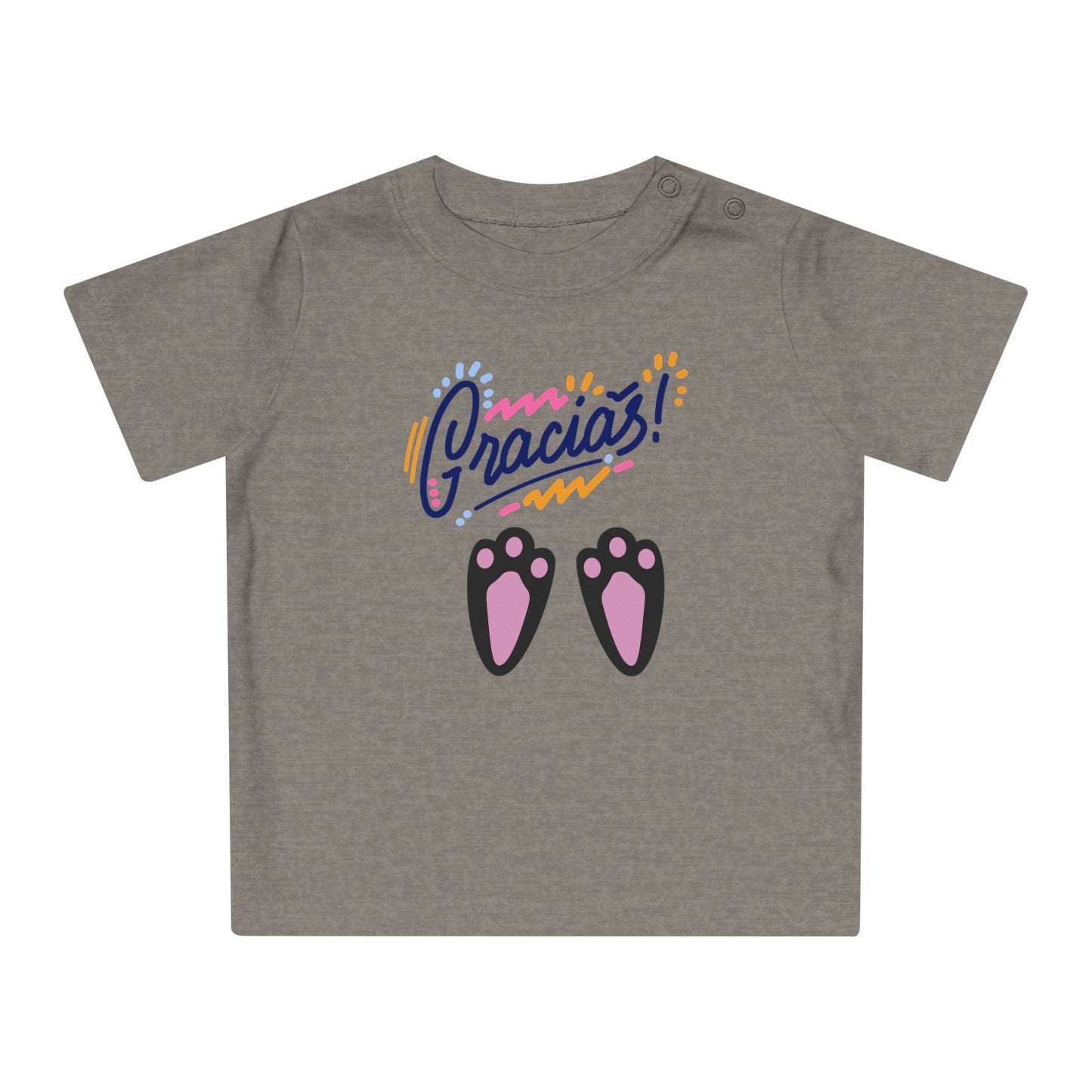 Gracias Baby T-Shirt with Cute Paw Prints – Spanish Thank You Infant Tee