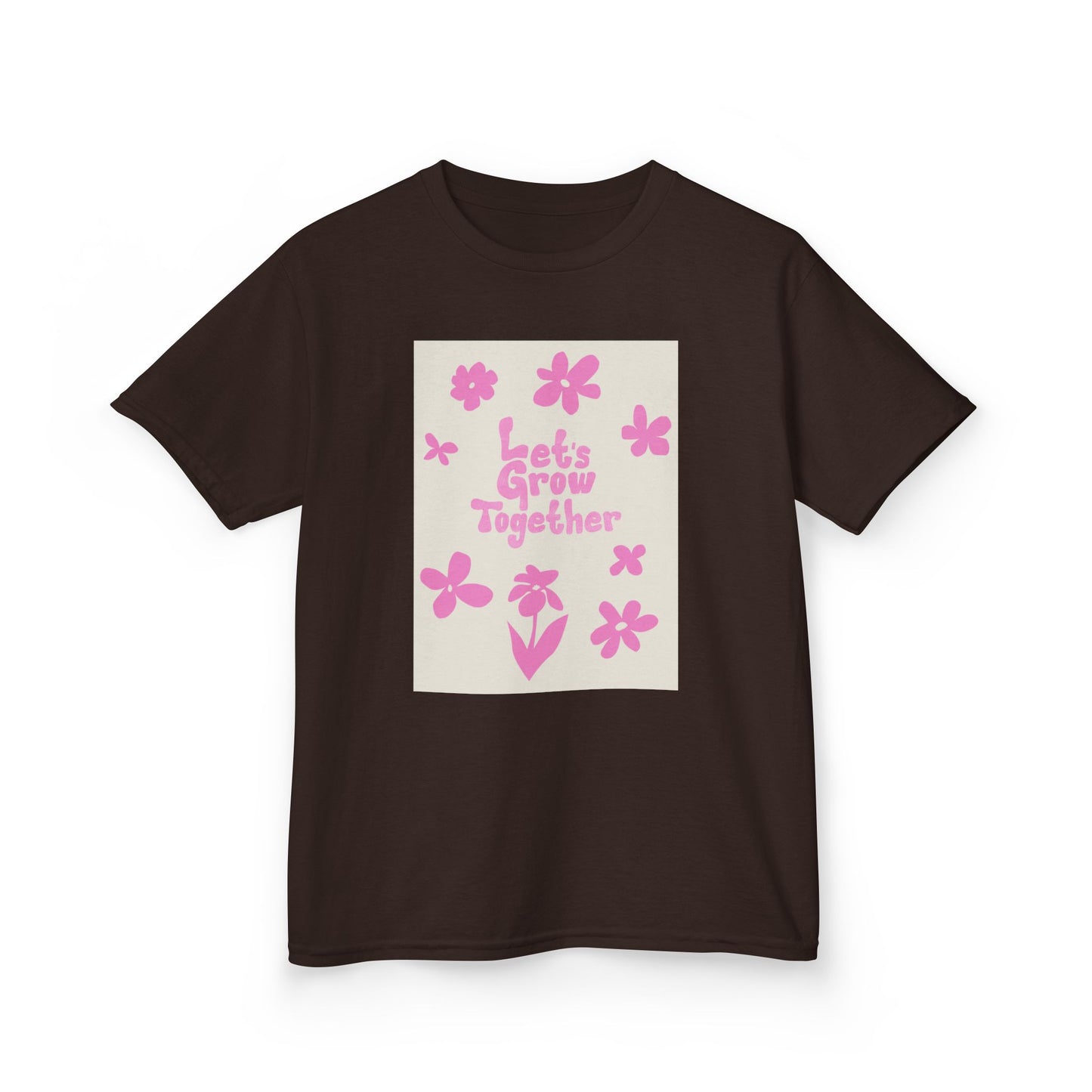 YOUTH T-SHIRT Tee — "Let's Grow Together" Floral Graphic