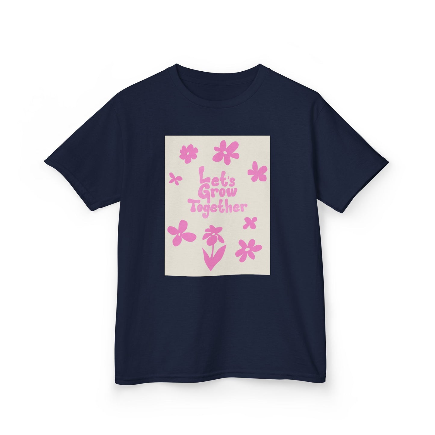 YOUTH T-SHIRT Tee — "Let's Grow Together" Floral Graphic