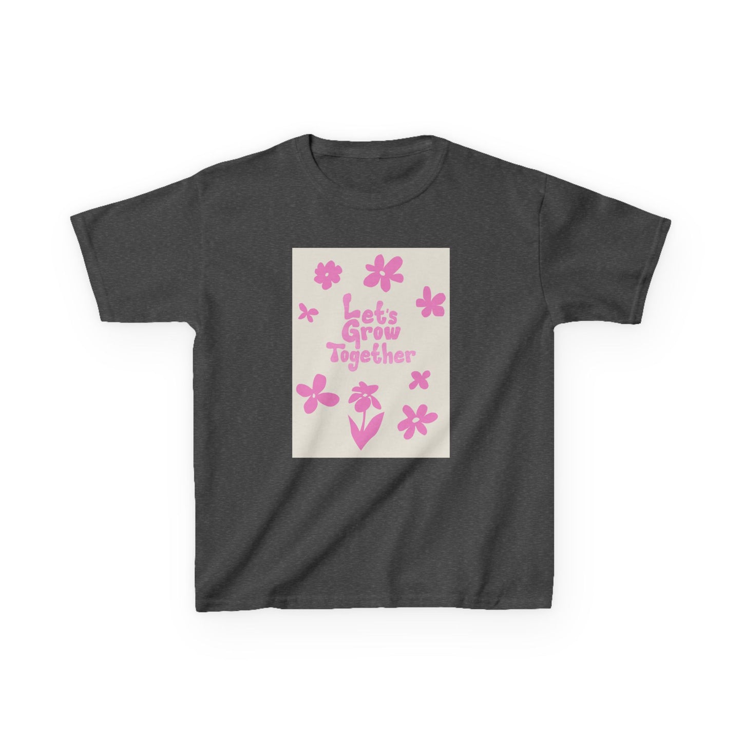 YOUTH T-SHIRT Tee — "Let's Grow Together" Floral Graphic