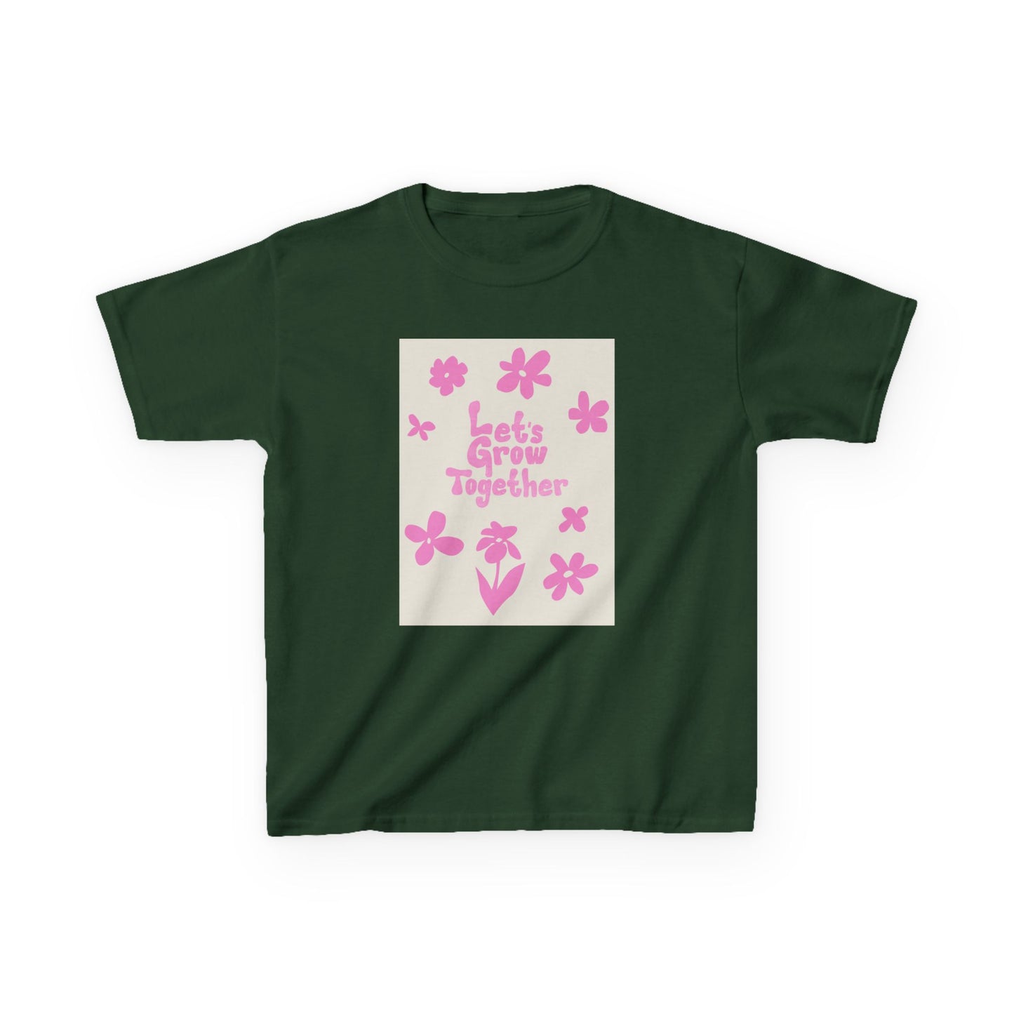 YOUTH T-SHIRT Tee — "Let's Grow Together" Floral Graphic