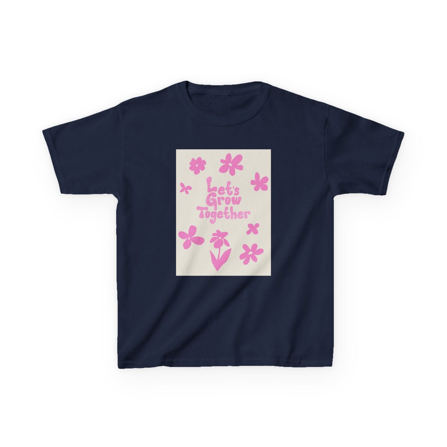 YOUTH T-SHIRT Tee — "Let's Grow Together" Floral Graphic