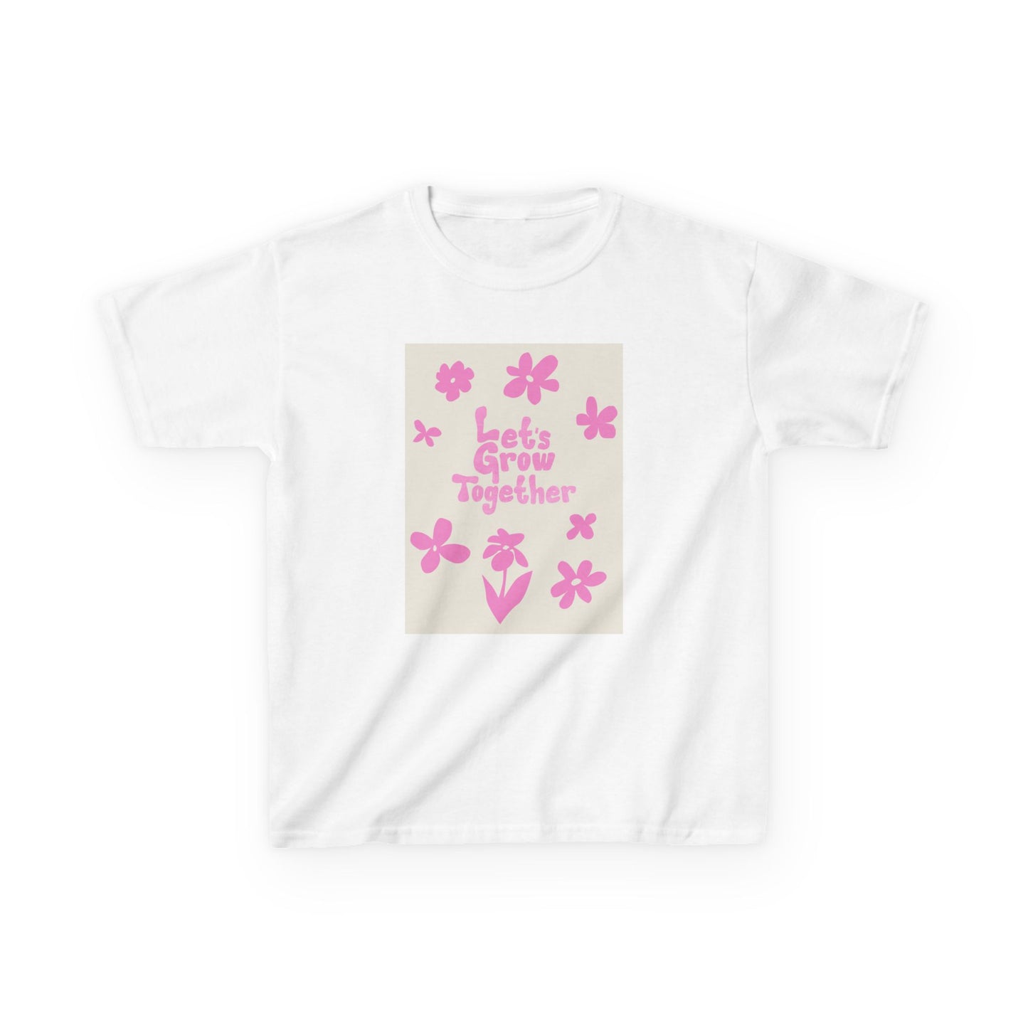 YOUTH T-SHIRT Tee — "Let's Grow Together" Floral Graphic