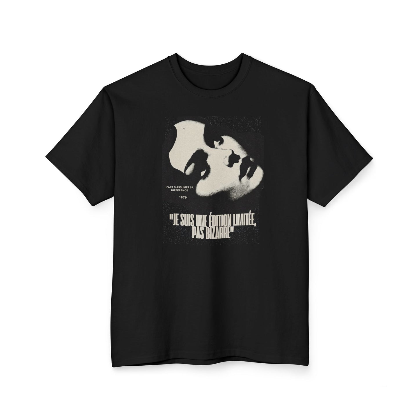 Retro Portrait T-Shirt — Stylized Face Graphic Tee with Quote