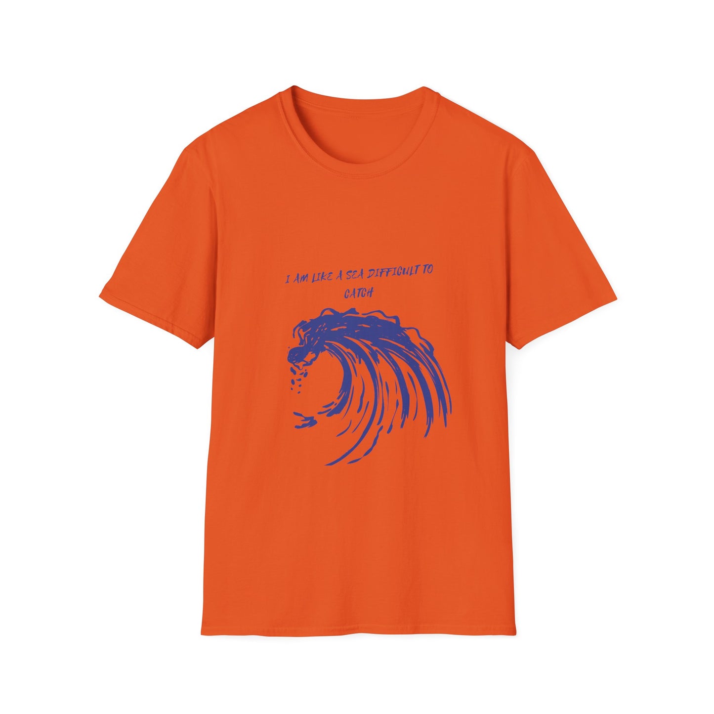 Sea Wave Graphic T‑Shirt — "I Am Like A Sea Difficult To Catch" Inspirational Tee