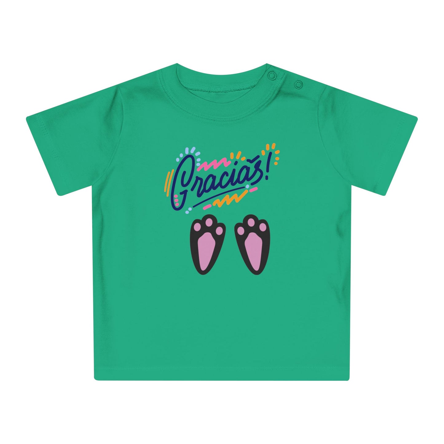 Gracias Baby T-Shirt with Cute Paw Prints – Spanish Thank You Infant Tee