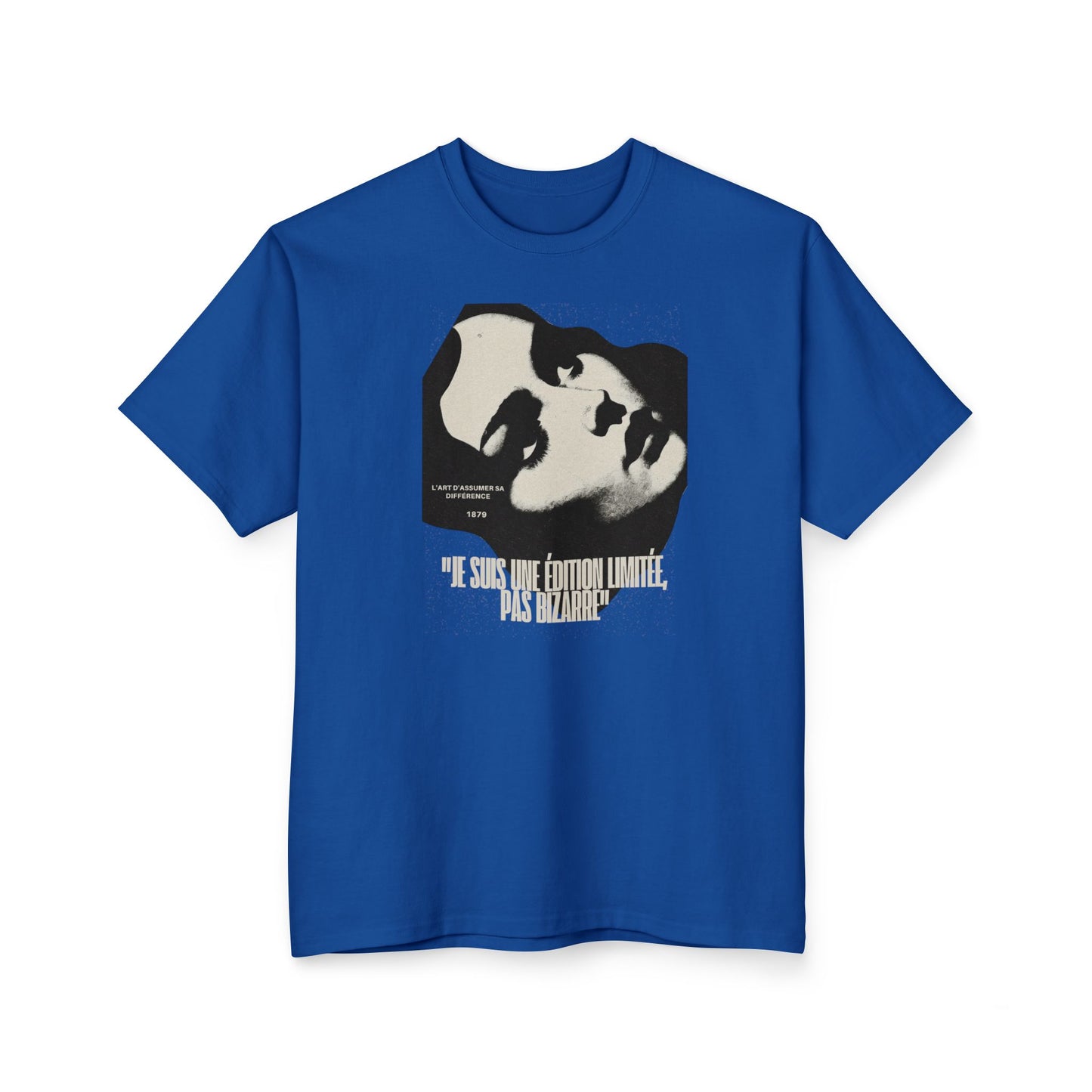 Retro Portrait T-Shirt — Stylized Face Graphic Tee with Quote