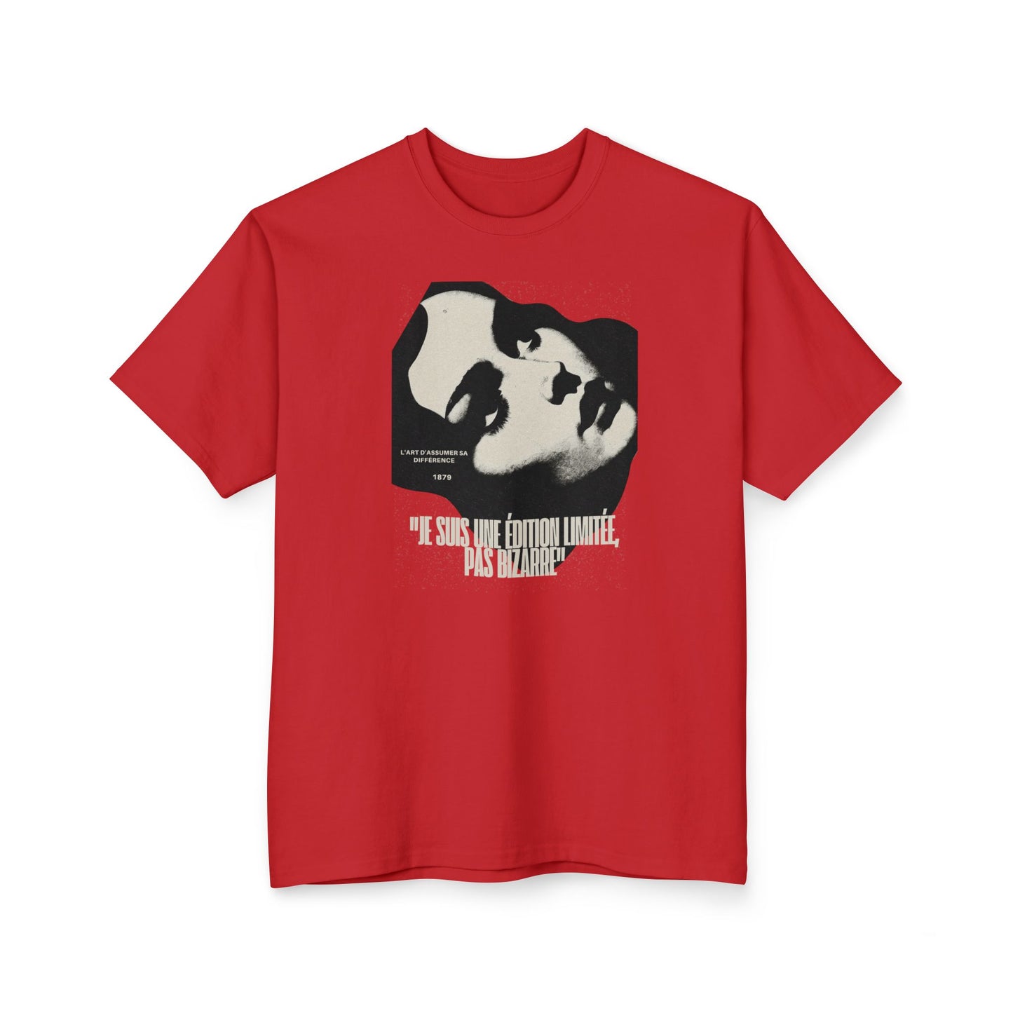 Retro Portrait T-Shirt — Stylized Face Graphic Tee with Quote