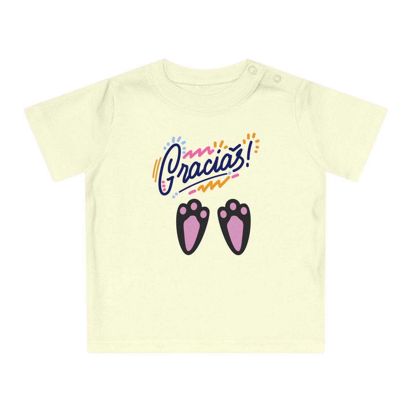 Gracias Baby T-Shirt with Cute Paw Prints – Spanish Thank You Infant Tee