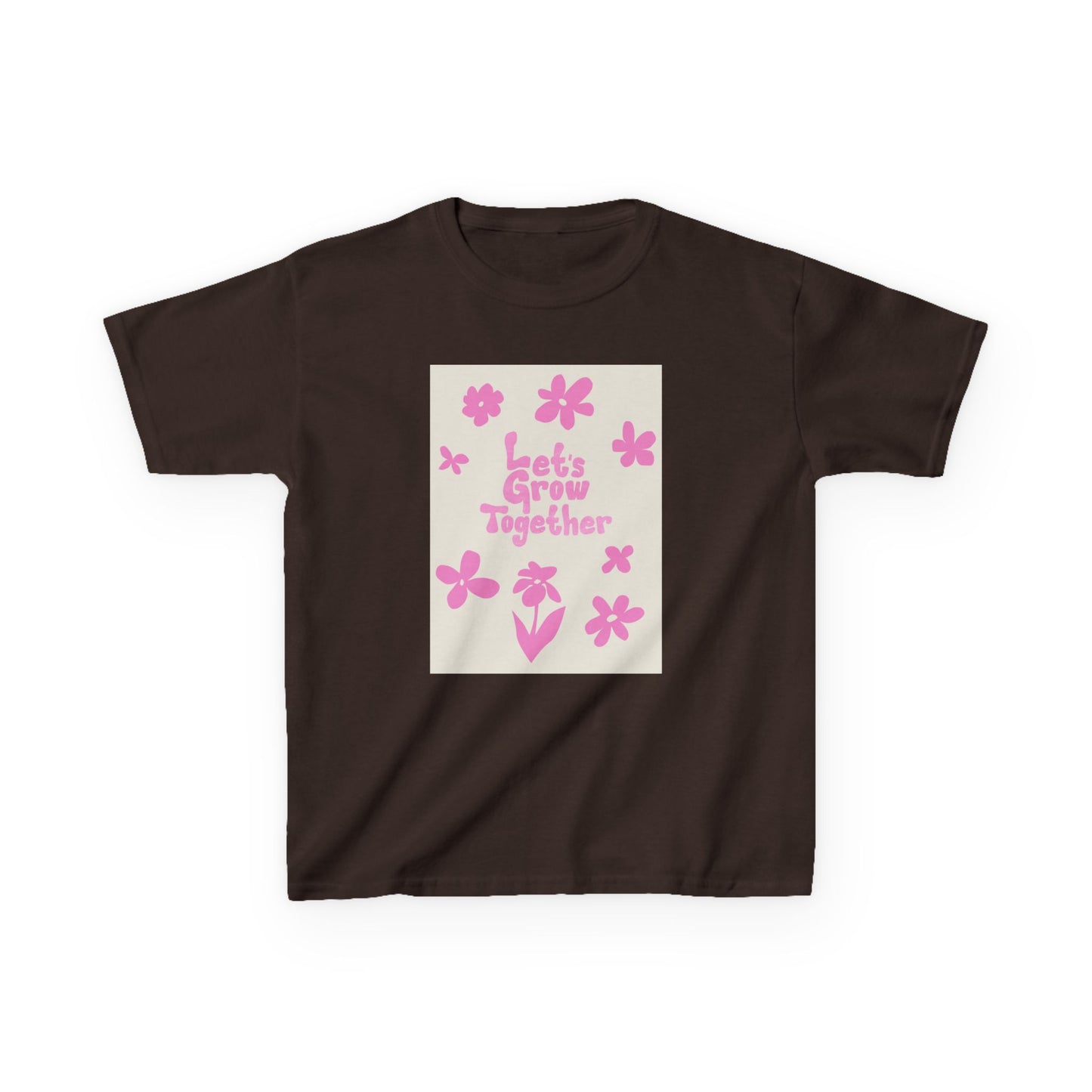 YOUTH T-SHIRT Tee — "Let's Grow Together" Floral Graphic