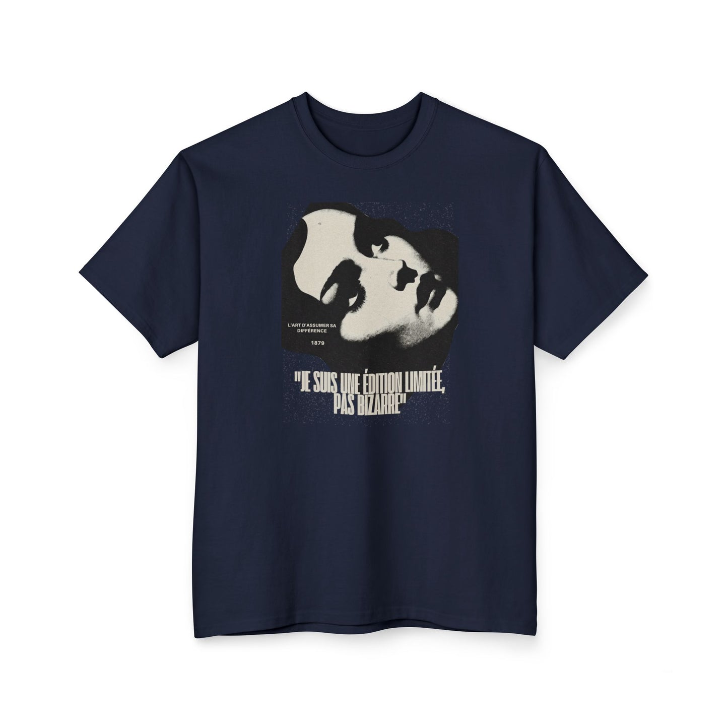 Retro Portrait T-Shirt — Stylized Face Graphic Tee with Quote